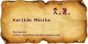Karikás Mónika névjegykártya